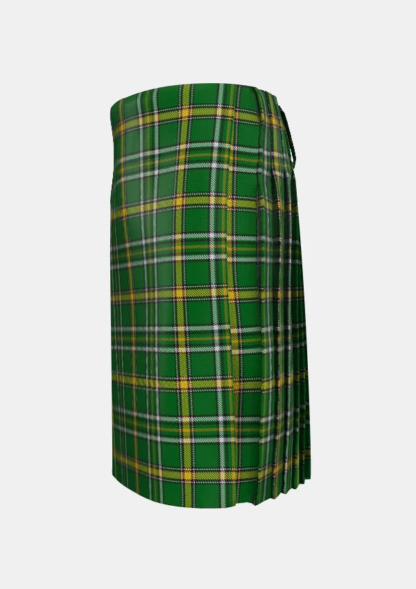 Traditional_Offaly_County_Tartan_kilt_left_image_with_pleated_design_and_adjustable_buckles_for_men