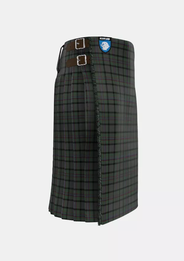Traditional_Patterson_Robert_Family_Tartan_14997_kilt_right_image_with_pleated_design_and_adjustable_buckles_for_men