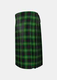 Traditional_Perry_Hunting_Green_Personal_Tartan_1119_kilt_left_image_with_pleated_design_and_adjustable_buckles_for_men
