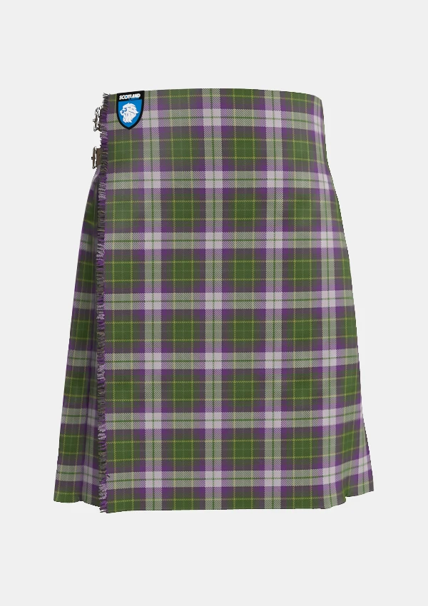 Traditional_Prickly_Thistle_Tartan_kilt_front_image_with_pleated_design_and_adjustable_buckles_for_men