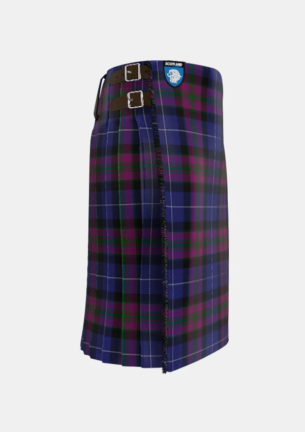 Traditional_Pride_of_Scotland_Tartan_2469_kilt_right_image_with_pleated_design_and_adjustable_buckles_for_men