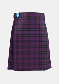 Traditional_Purple_Tartan_kilt_front_image_with_pleated_design_and_adjustable_buckles_for_men