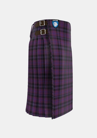 Traditional_Purple_Tartan_kilt_right_image_with_pleated_design_and_adjustable_buckles_for_men