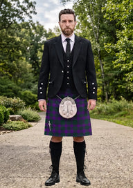 Traditional_Rae_Tartan_100_Kilt_and_Argyle_Jacket_Kilt_Outfit_front_image