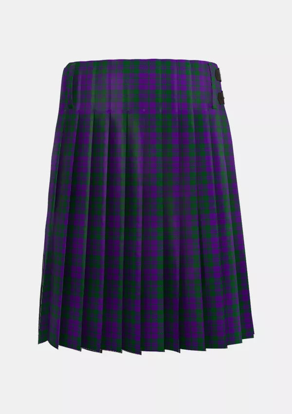 Traditional_Rae_Tartan_100_kilt_back_image_with_pleated_design_and_adjustable_buckles_for_men