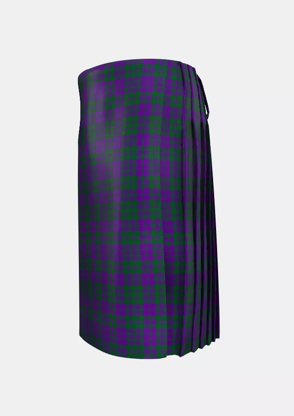 Traditional_Rae_Tartan_100_kilt_left_image_with_pleated_design_and_adjustable_buckles_for_men