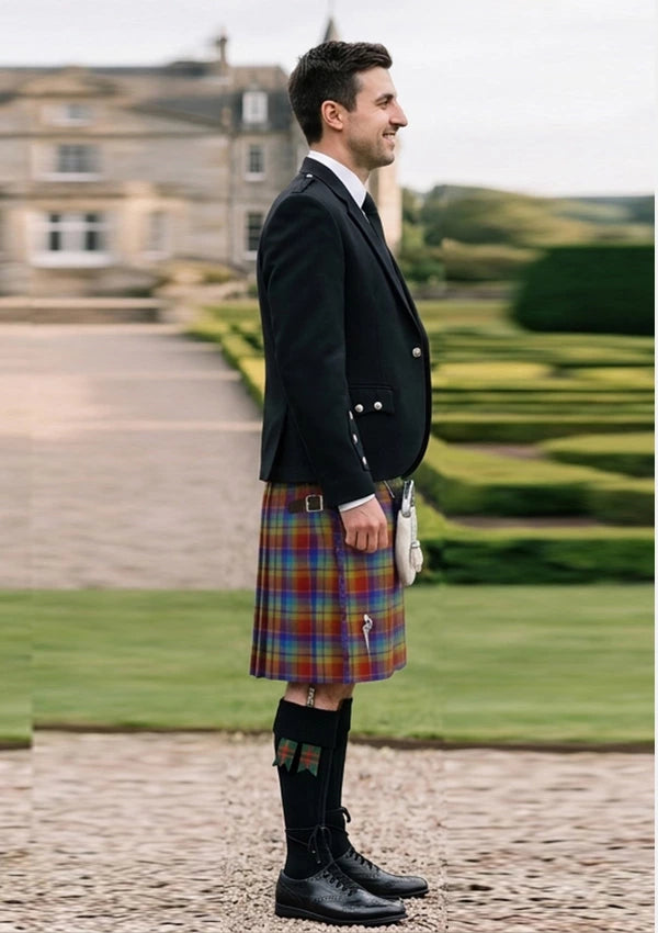 Traditional_Rainbow_tartan_2675_Kilt_and_Argyle_Jacket_Kilt_Outfit_right_image