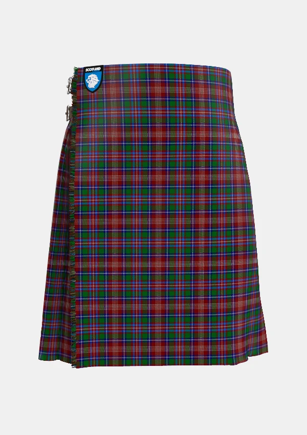 Traditional_Ritchie_Tartan_kilt_5412_front_image_with_pleated_design_and_adjustable_buckles_for_men