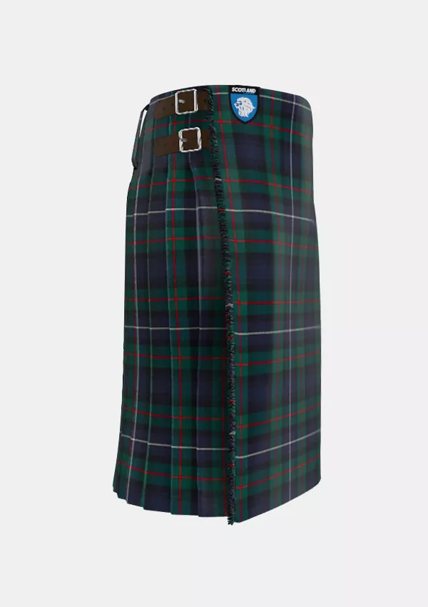 Traditional_Robertson_Hunting_Modern_Tartan_kilt_right_image_with_pleated_design_and_adjustable_buckles_for_men