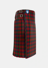 Traditional_Robertson_White_line_Tartan_1803_kilt_right_image_with_pleated_design_and_adjustable_buckles_for_men