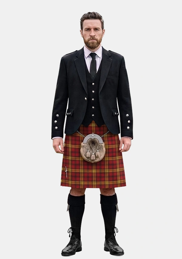 Traditional_Rourke-Frew_Tartan_10819_Kilt_and_Argyle_Jacket_Kilt_Outfits_front_image