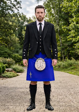 Traditional_Royal_Blue_Tartan_Kilt_and_Argyle_Jacket_Kilt_Outfit_front_image