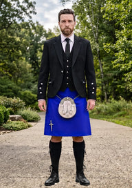 Traditional_Royal_Blue_Tartan_Kilt_and_Argyle_Jacket_Kilt_Outfit_front_image