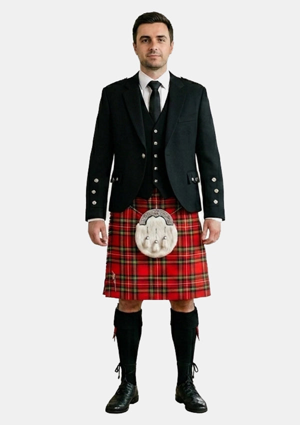Traditional_Royal_Stewart_Tartan_Kilt_and_Argyle_Jacket_Kilt_Outfits_front_image