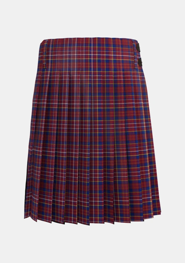 Traditional_Ruxton_Hunting_Tartan_2379_kilt_back_image_with_pleated_design_and_adjustable_buckles_for_men