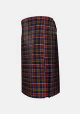Traditional_Ruxton_Tartan_2378_kilt_left_image_with_pleated_design_and_adjustable_buckles_for_men