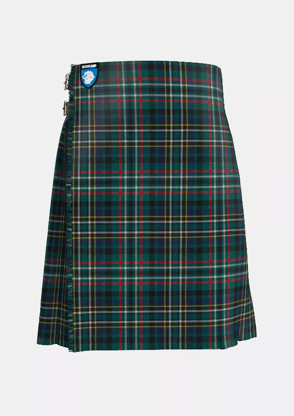 Traditional_Scott_Green_Modern_Tartan_kilt_front_image_with_pleated_design_and_adjustable_buckles_for_men