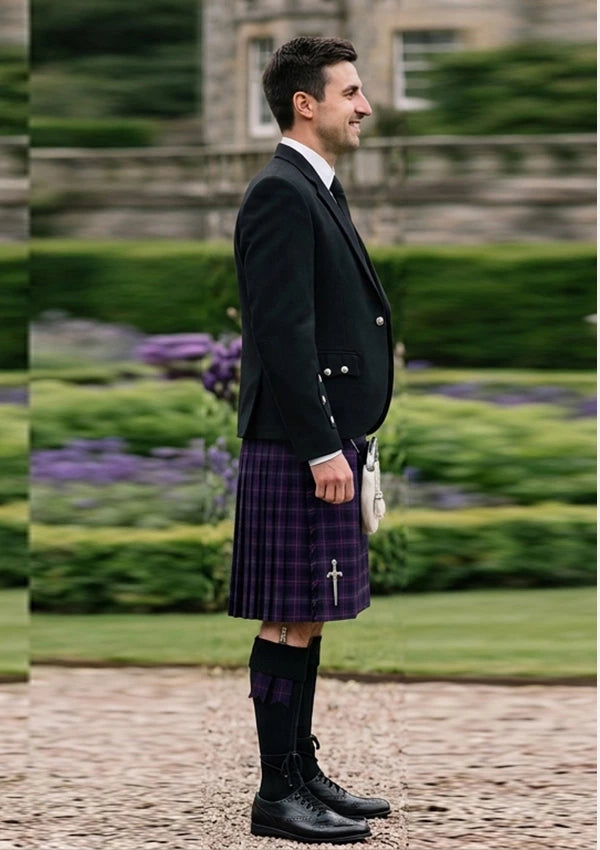 Traditional_Scottish_Heather_tartan_3909_Kilt_and_Argyle_Jacket_Kilt_Outfit_right_image