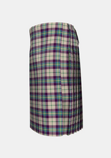 Traditional_Shiel_Purple_Tartan_kilt_left_image_with_pleated_design_and_adjustable_buckles_for_men