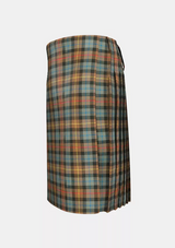 Traditional_Smith_Weathered_tartan_kilt_left_image_with_pleated_design_and_adjustable_buckles_for_men