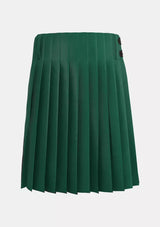 Traditional_Solid_Green_Tartan_kilt_back_image_with_pleated_design_and_adjustable_buckles_for_men
