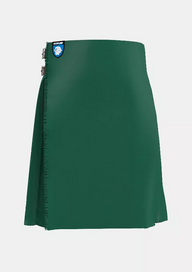 Traditional_Solid_Green_Tartan_kilt_front_image_with_pleated_design_and_adjustable_buckles_for_men
