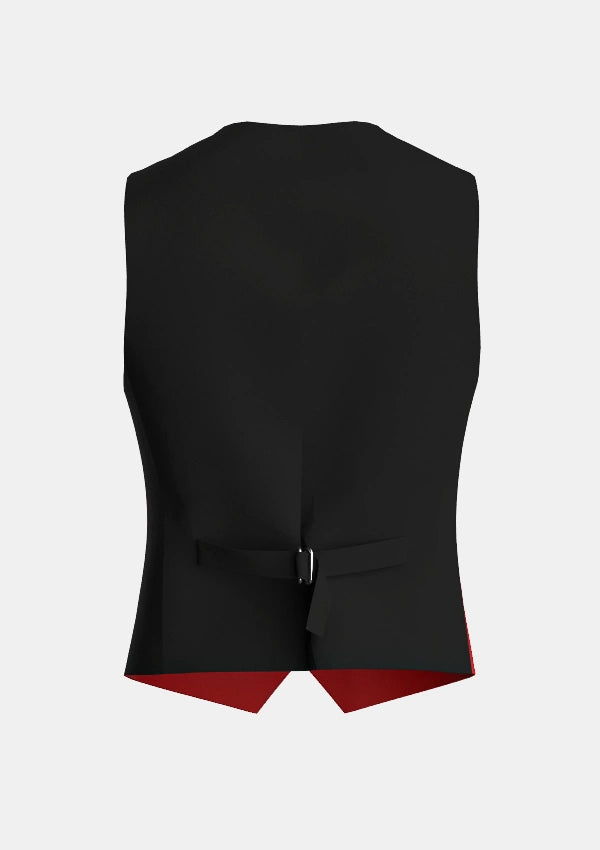 Traditional_Solid_Red_Tartan_Waistcoat_back_image