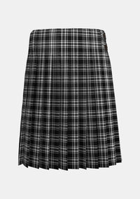 Traditional_Stewart_Black_White_Tartan_1231_kilt_back_image_with_pleated_design_and_adjustable_buckles_for_men