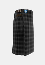 Traditional_Stewart_Mourning_1880_Tartan_1126_kilt_right_image_with_pleated_design_and_adjustable_buckles_for_men