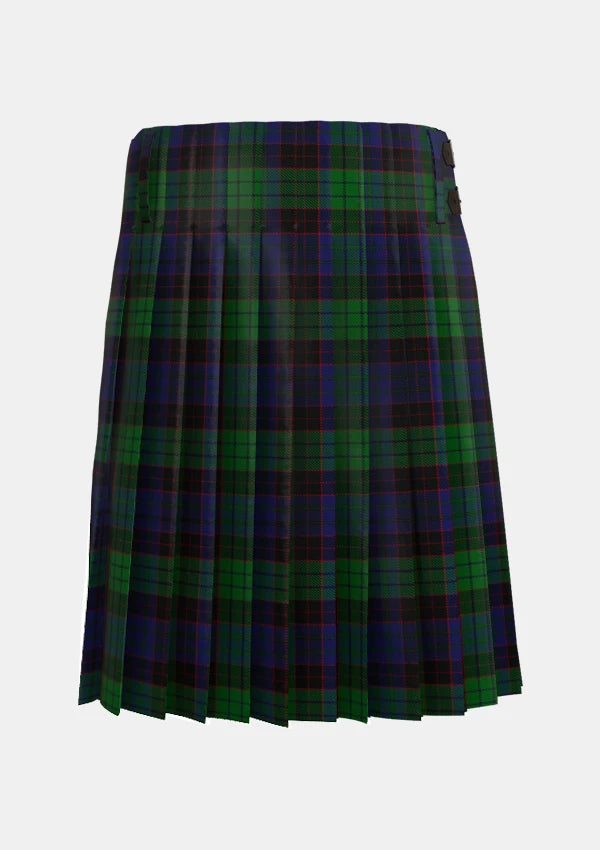 Traditional_Stewart_Old_Tartan_kilt_319_back_image_with_pleated_design_and_adjustable_buckles_for_men