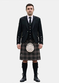 Traditional_Thompson_Grey_Tartan_3597_Kilt_and_Argyle_Jacket_Kilt_Outfits_front_image