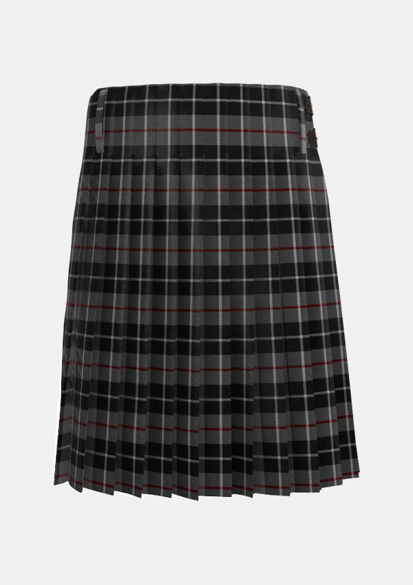Traditional_Thompson_Grey_Tartan_3597_kilt_back_image_with_pleated_design_and_adjustable_buckles_for_men