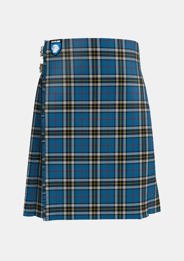 Traditional_Thomson_Dress_Blue_Tartan_kilt_5130_front_image_with_pleated_design_and_adjustable_buckles_for_men