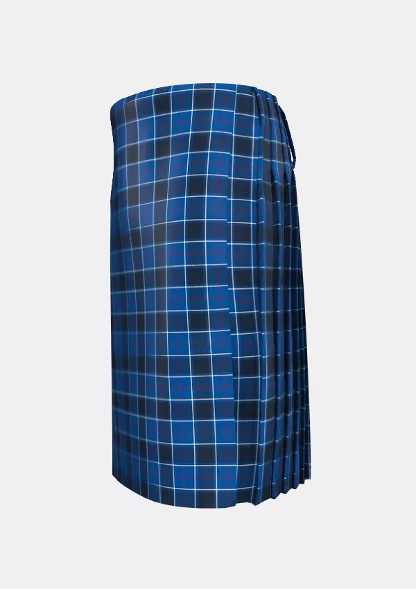 Traditional_US_Navy_Tartan_kilt_left_image_with_pleated_design_and_adjustable_buckles_for_men