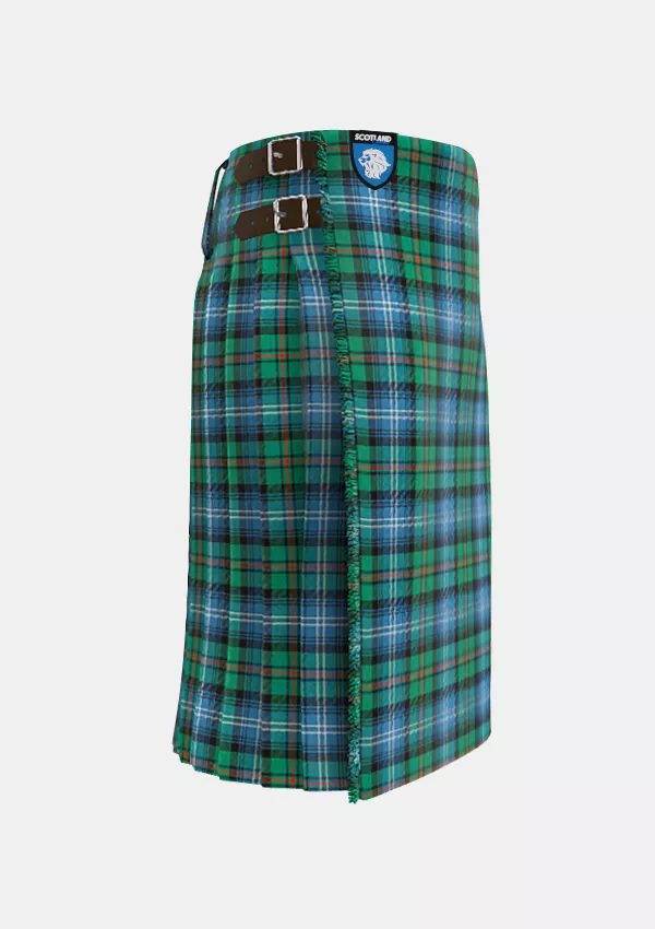 Traditional_Urquhart_Ancient_Tartan_kilt_right_image_with_pleated_design_and_adjustable_buckles_for_men