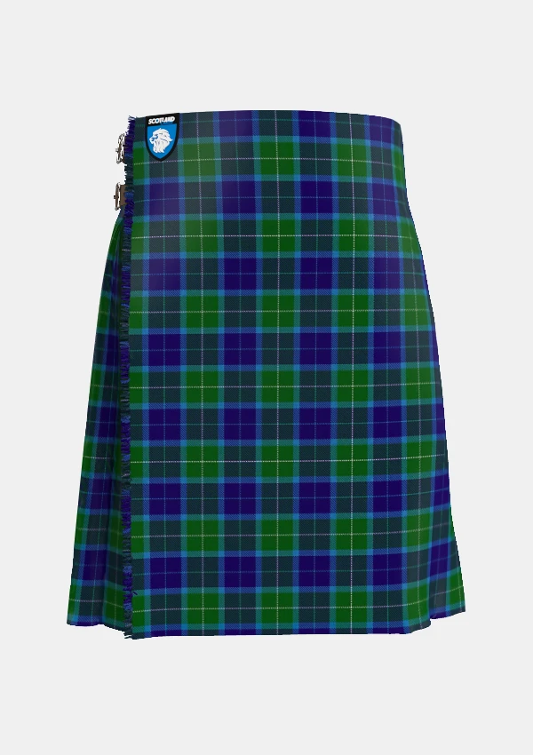 Traditional_Wallace_Blue_Tartan_kilt_46_front_image_with_pleated_design_and_adjustable_buckles_for_men