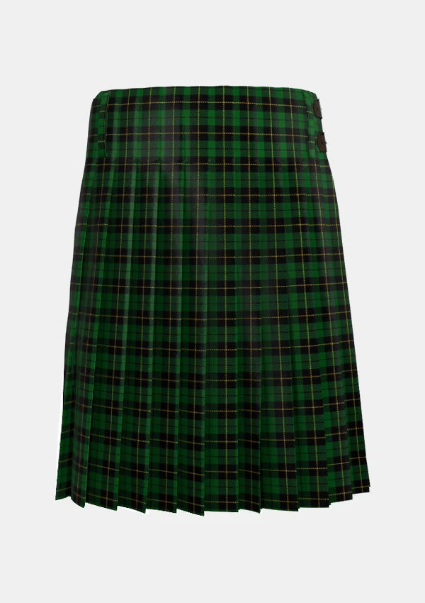 Traditional_Wallace_Hunting_Tartan_kilt_1101_back_image_with_pleated_design_and_adjustable_buckles_for_men