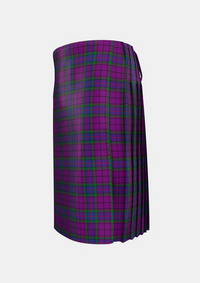 Traditional_Wardlaw_Tartan_6600_kilt_left_image_with_pleated_design_and_adjustable_buckles_for_men