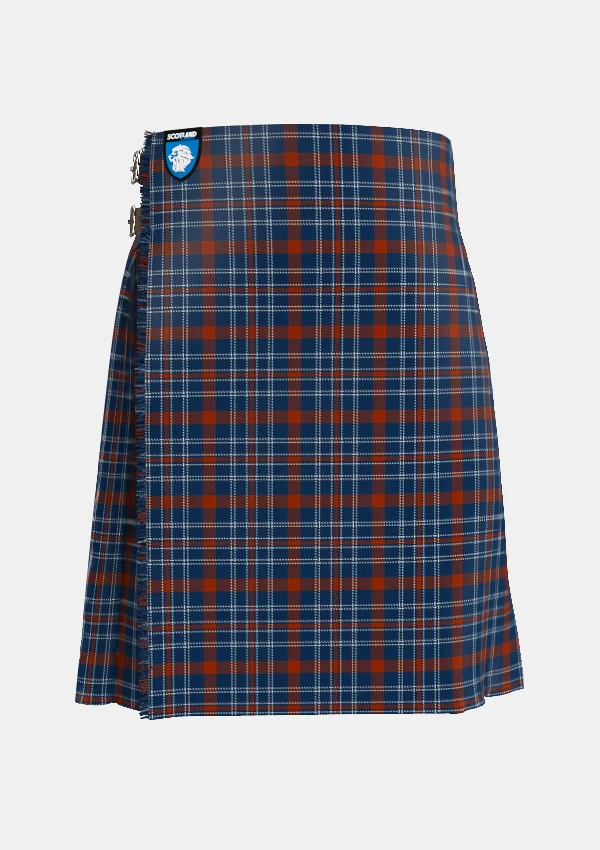 Traditional_Water_of_Life_Society_Tartan_kilt_front_image_with_pleated_design_and_adjustable_buckles_for_men