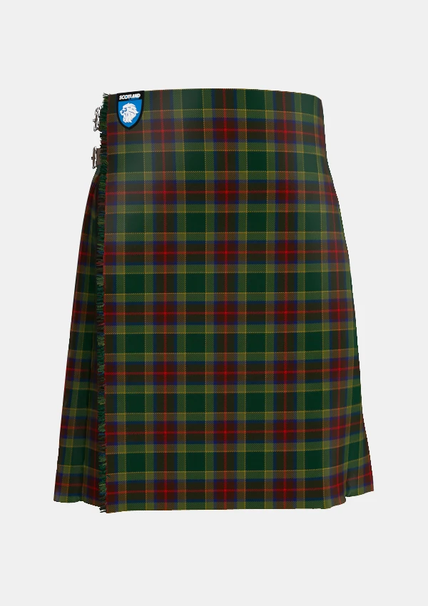 Traditional_Waterford_County_Tartan_2255_kilt_front_image_with_pleated_design_and_adjustable_buckles_for_men