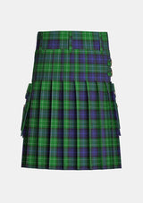 Utility_Abercrombie_tartan_241_kilt_back_image_with_pleated_design_and_adjustable_buckles_for_men