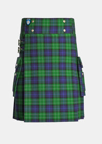 Utility_Abercrombie_tartan_241_kilt_front_image_with_pleated_design_and_adjustable_buckles_for_men