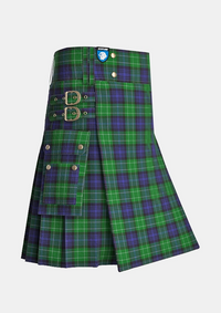 Utility_Abercrombie_tartan_241_kilt_side_image_with_pleated_design_and_adjustable_buckles_for_men