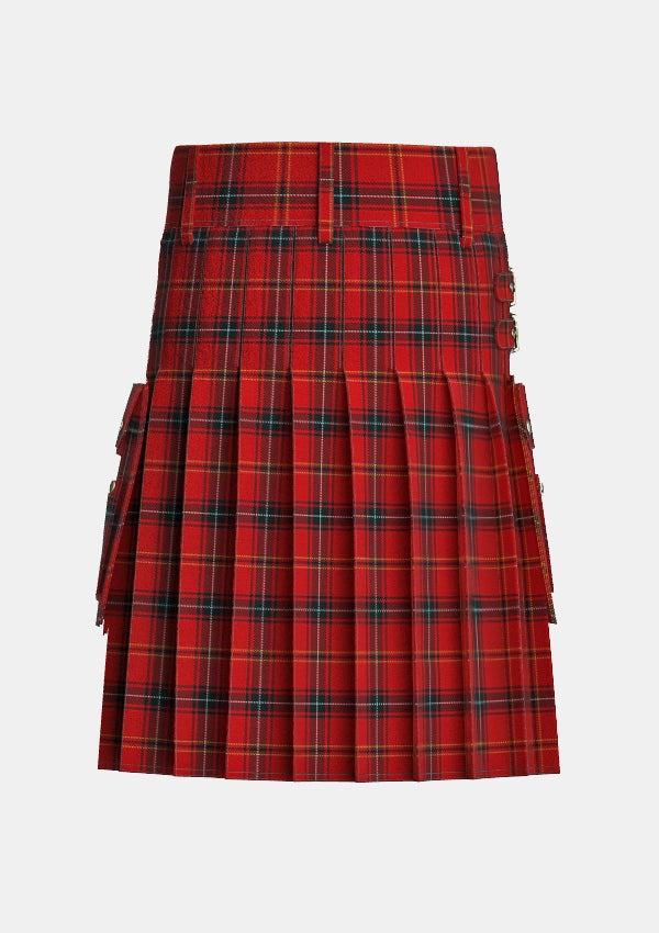 Utility_Aberdeen_Football_Club_Tartan_2892_kilt_back_image_with_pleated_design_and_adjustable_buckles_for_men