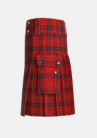 Utility_Aberdeen_Football_Club_Tartan_2892_kilt_left_image_with_pleated_design_and_adjustable_buckles_for_men