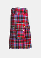 Utility_Aberdeen_tartan_1801_kilt_left_image_with_pleated_design_and_adjustable_buckles_for_men