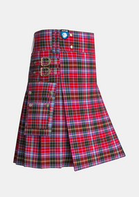 Utility_Aberdeen_tartan_1801_kilt_side_image_with_pleated_design_and_adjustable_buckles_for_men