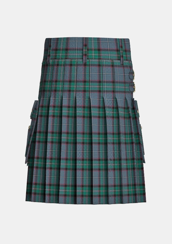 Utility_Aberfeldy_Tartan_7748_kilt_back_image_with_pleated_design_and_adjustable_buckles_for_men