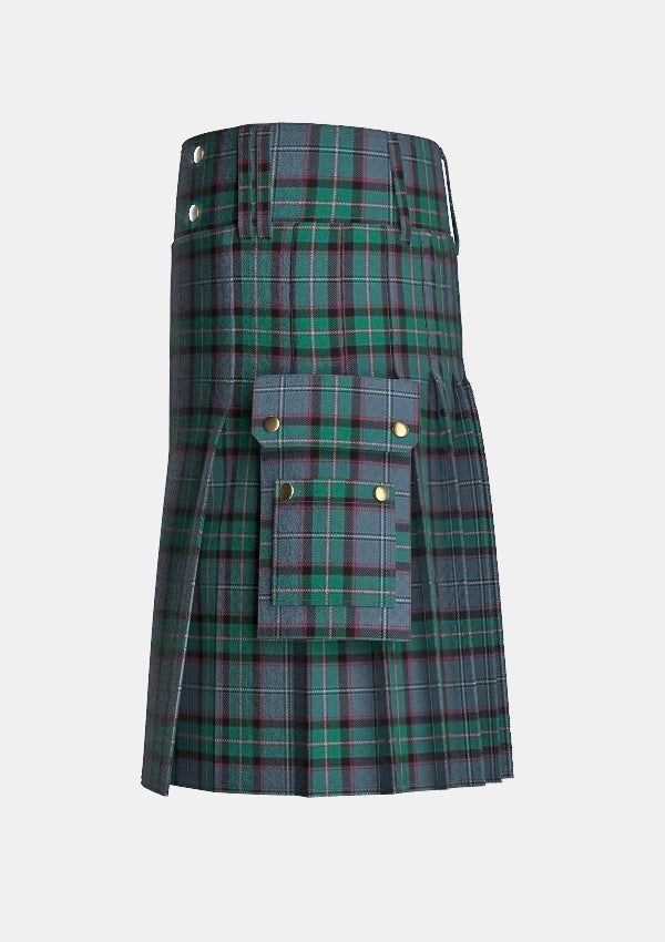 Utility_Aberfeldy_Tartan_7748_kilt_left_image_with_pleated_design_and_adjustable_buckles_for_men