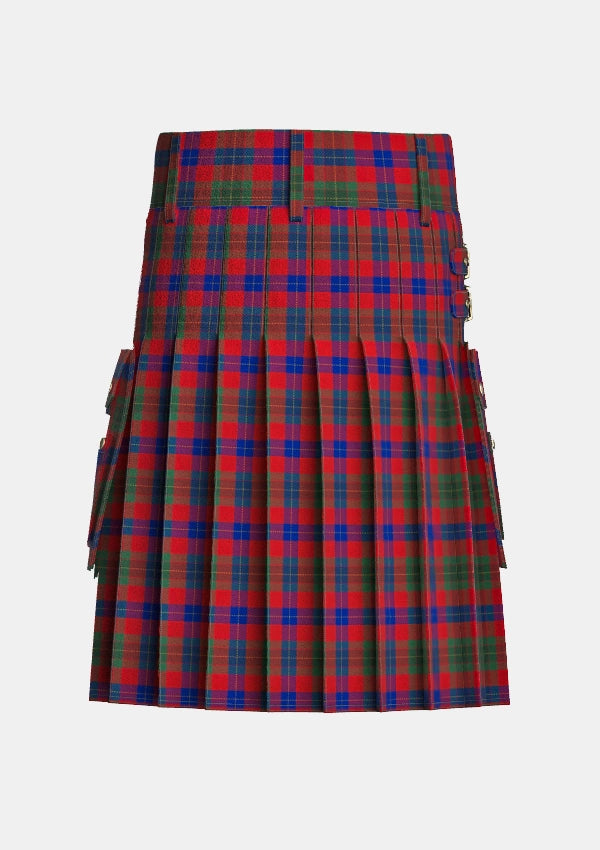 Utility_Abernethy_Tartan_10333_kilt_back_image_with_pleated_design_and_adjustable_buckles_for_men